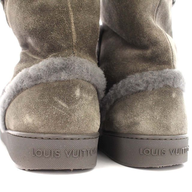 ルイヴィトン LOUIS VUITTON ショートブーツ ムートン スエード 36.5 