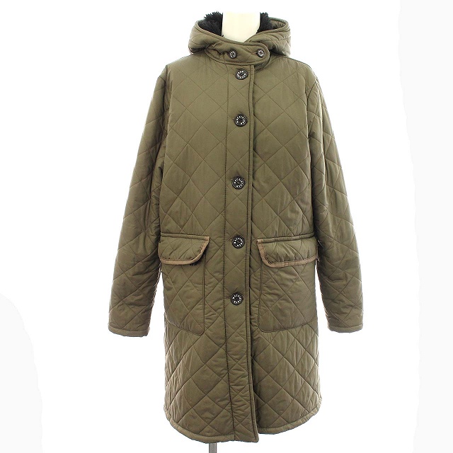 マッキントッシュ Mackintosh キルティング コート 裏ボア ロング 中綿 ナイロン フード 38 M カーキ G レディース 081 ベクトルパーク