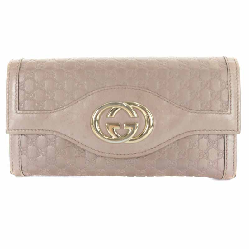 グッチ GUCCI 長財布 二つ折り レザー グッチシマ GG柄 インター 