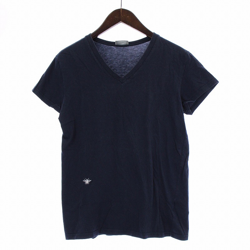 ディオールオム Dior HOMME Tシャツ カットソー 半袖 Vネック 蜂刺繍 