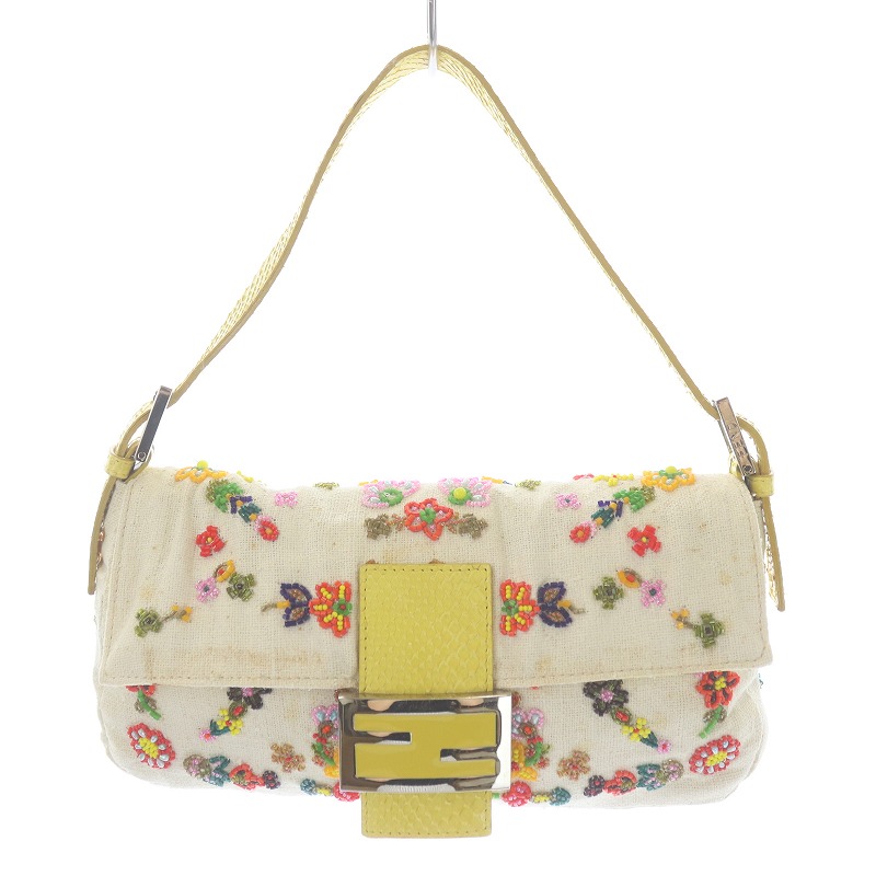 フェンディ FENDI マンマバケット ハンドバッグ ワンハンドル ビーズ  