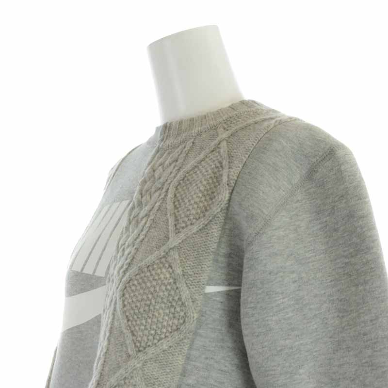 Sacai 15AW×NIKE ナイキ ニット切り替え 長袖スウェット