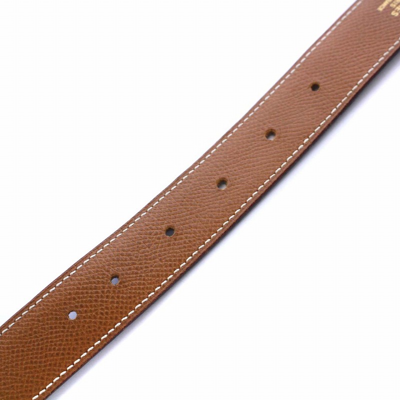 エルメス HERMES シェーヌダンクル レザーベルト 革ベルト ゴールド