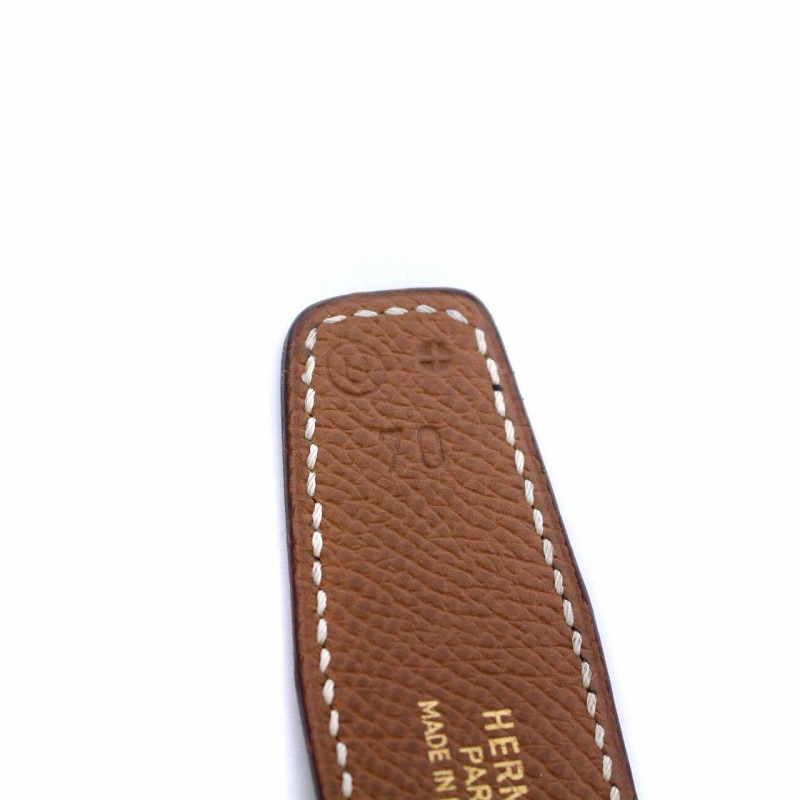 エルメス HERMES シェーヌダンクル レザーベルト 革ベルト ゴールド