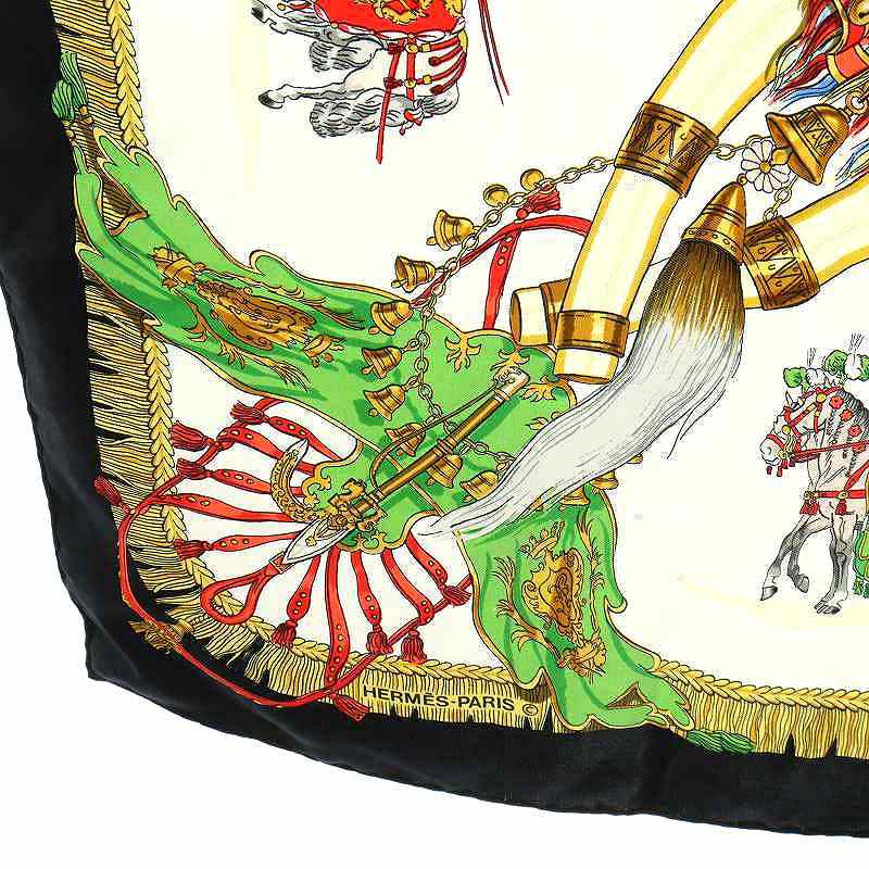 美品✨HERMES カレ90 タグ有り　シルク　馬飾り CAPARACONS 美品✨HERMES カレ90 タグ有り シルク 馬飾り CAPARACONS 楽天