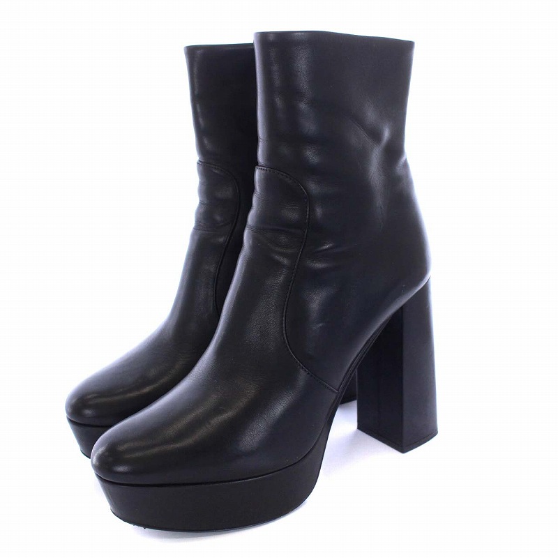 プラダ PRADA ショートブーツ チャンキーヒール ハイヒール 厚底 