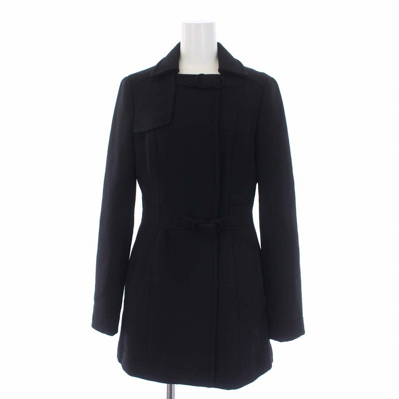 ミュウミュウ miumiu ハーフコート アウター ウール 38 S 黒 ブラック  