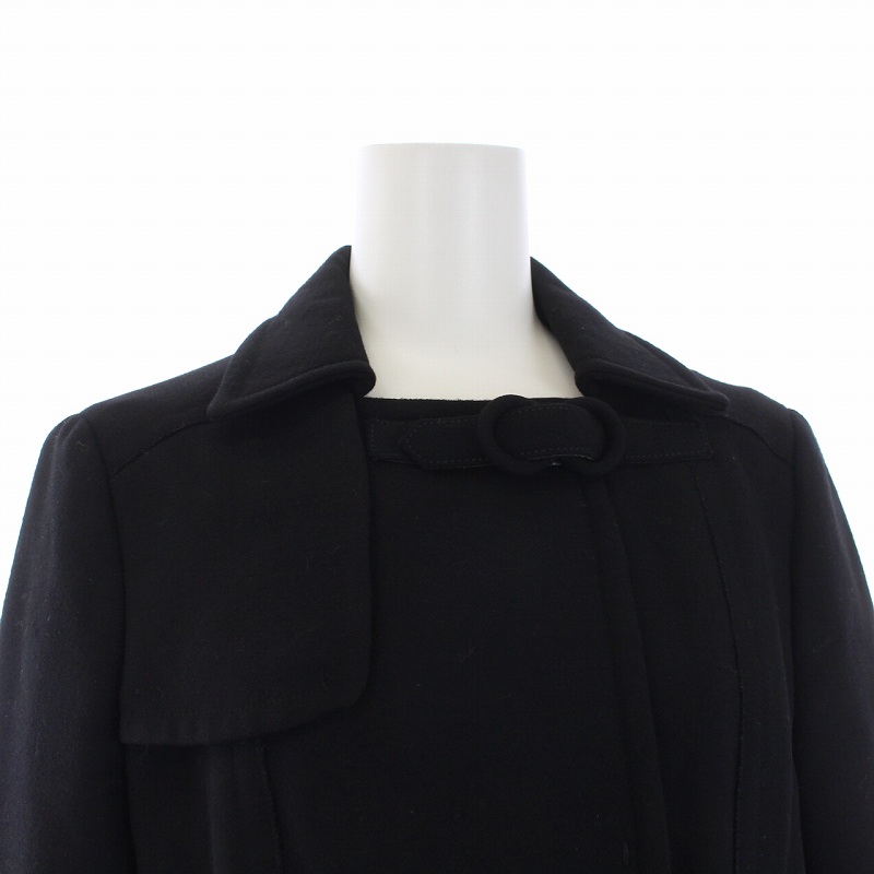 ミュウミュウ miumiu ハーフコート アウター ウール 38 S 黒 ブラック  