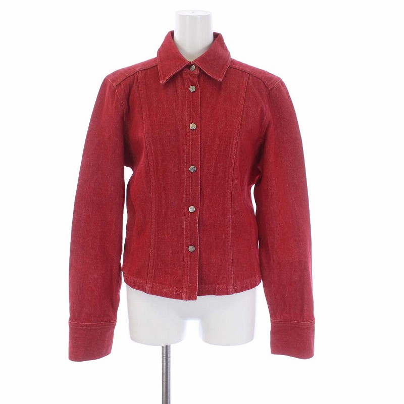 グッチ GUCCI Gジャン ジージャン デニムジャケット 44 L 赤 レッド  