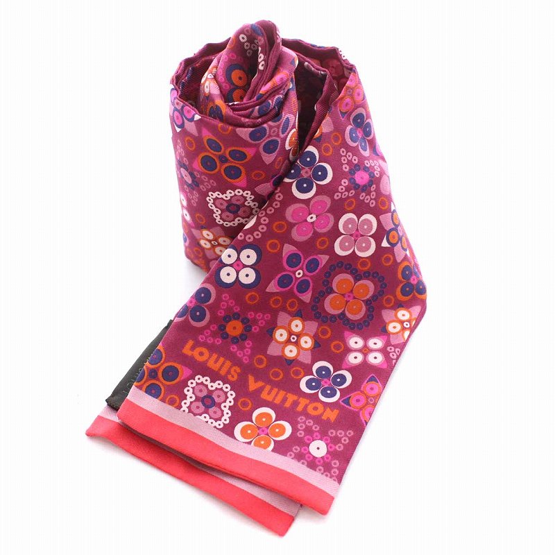 ルイヴィトン LOUIS VUITTON スカーフ バンドー 花柄 総柄