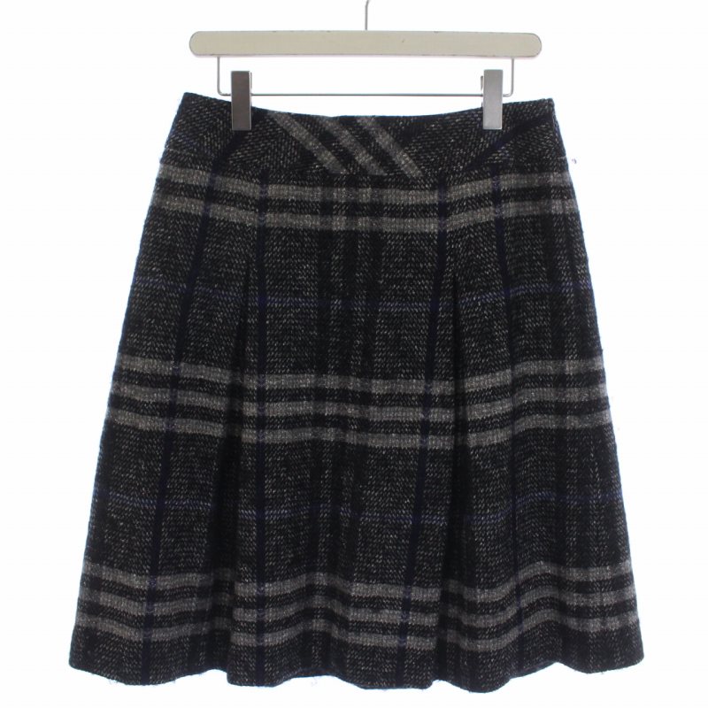 バーバリー ロンドン BURBERRY LONDON フレアスカート タックスカート  