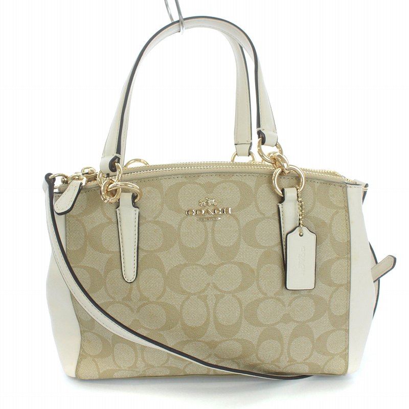 コーチ COACH シグネチャー ショルダーバッグ トートバッグ 2way 白 