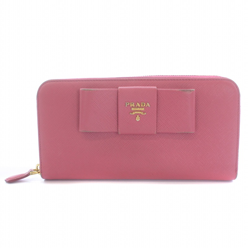 プラダ PRADA サフィアーノフィオッコ SAFFIANO FIOCCO PEONIA 長財布  