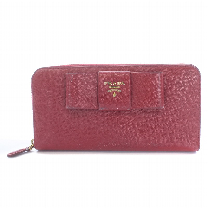 プラダ PRADA サフィアーノフィオッコ SAFFIANO FIOCCO FUOCO 長財布 