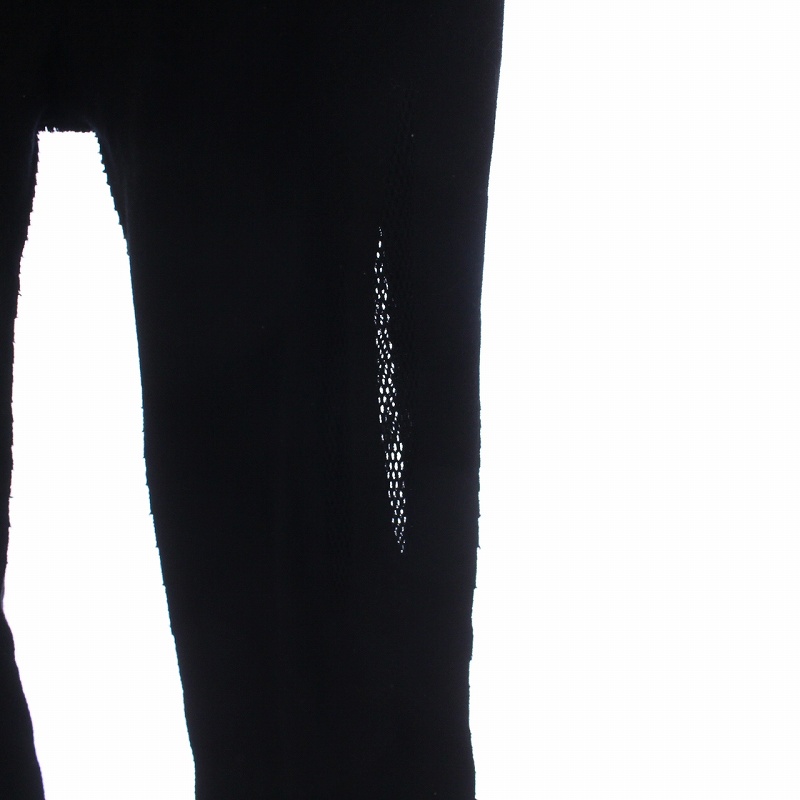 イッセイミヤケ ISSEY MIYAKE カット加工 メッシュ レギンス 2 M 黒