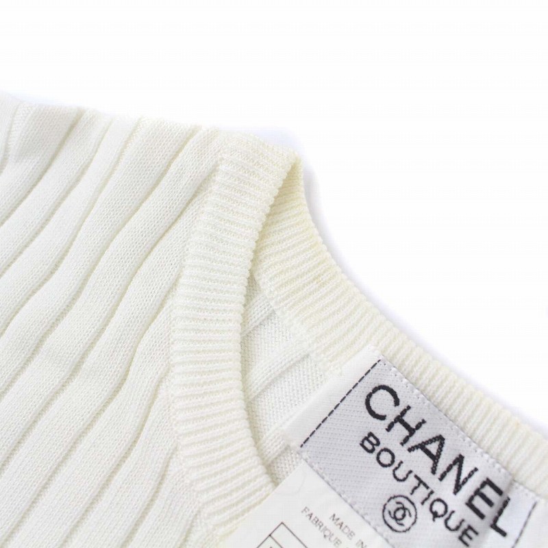 シャネル CHANEL 97P ヴィンテージ ニット カットソー 半袖 クルー