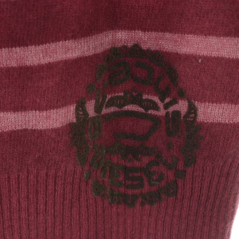 DIESEL ディーゼル チェック柄 Vネックニット モヘア メンズ S ブラック レッド ホワイト 黒 白 赤 DIESEL（スタイル（ネック）Vネック）（ニット・セーター