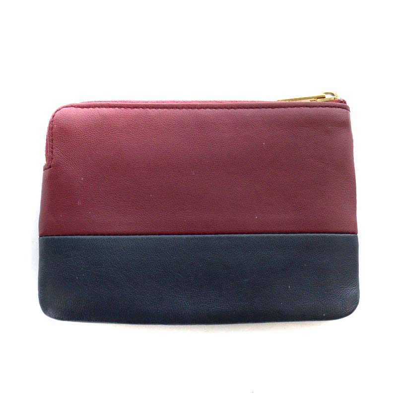セリーヌ CELINE コインケース 小銭入れ レザー バイカラー 赤 レッド 