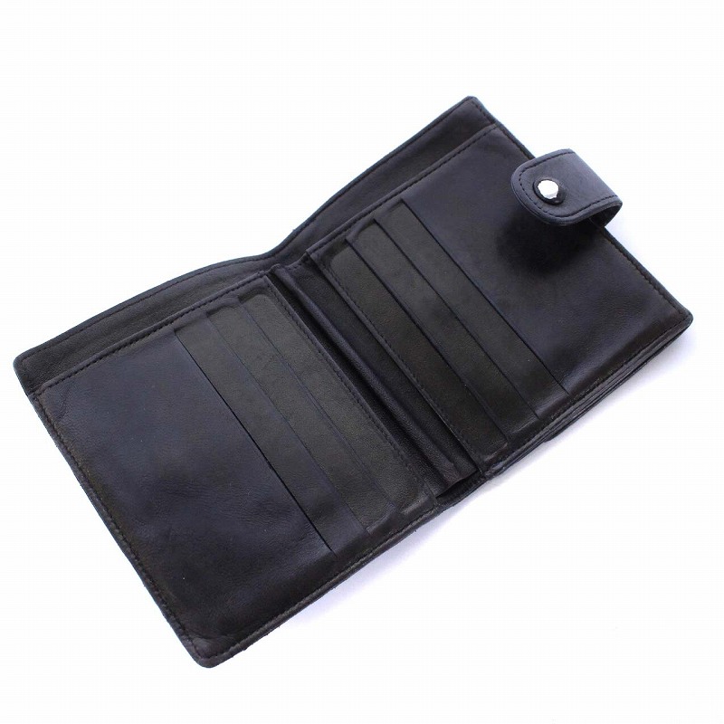 シャネル CHANEL ココマーク ラムスキン 二つ折り財布 Wホック レザー