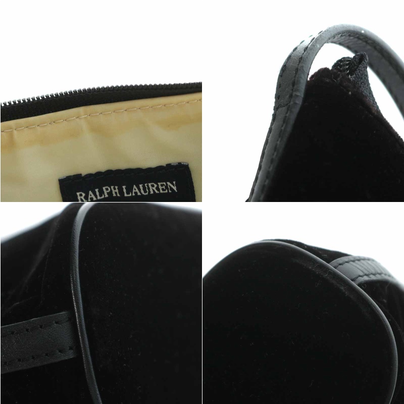 極美品！　ラルフローレン　ベロア　アクセサリー　ポーチ　黒 ラルフローレン RALPH LAUREN アクセサリーポーチ ミニ ベロア
