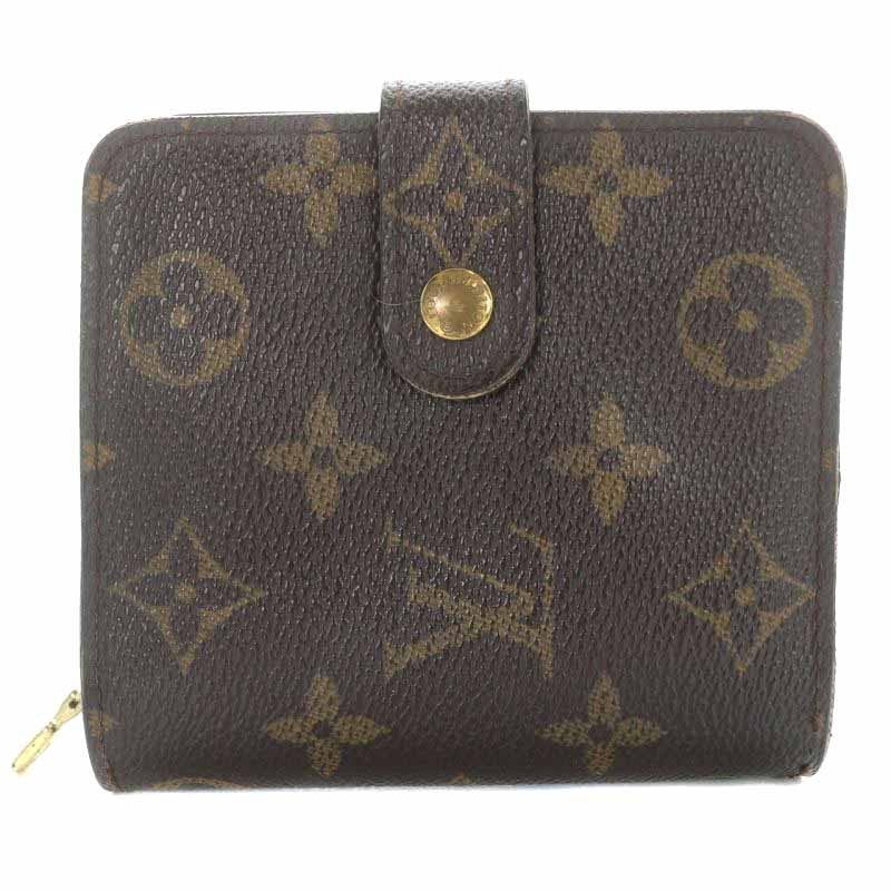 ルイヴィトン LOUIS VUITTON モノグラム コンパクト ジップ 財布 二  