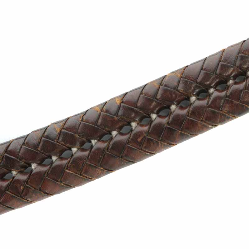 コーチ COACH ベルト バックル レザー メッシュ 編み込み 34/85cm 茶