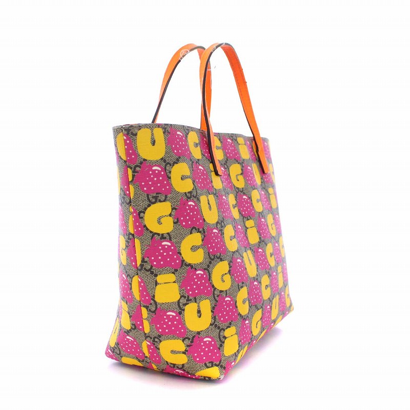 グッチ GUCCI チルドレンズ GGスプリーム ストロベリープリント トート 