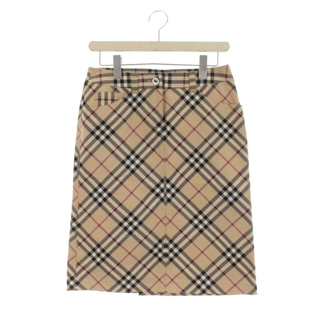 バーバリー ロンドン タイトスカート ひざ丈 ノバチェック 36 S ベージュ