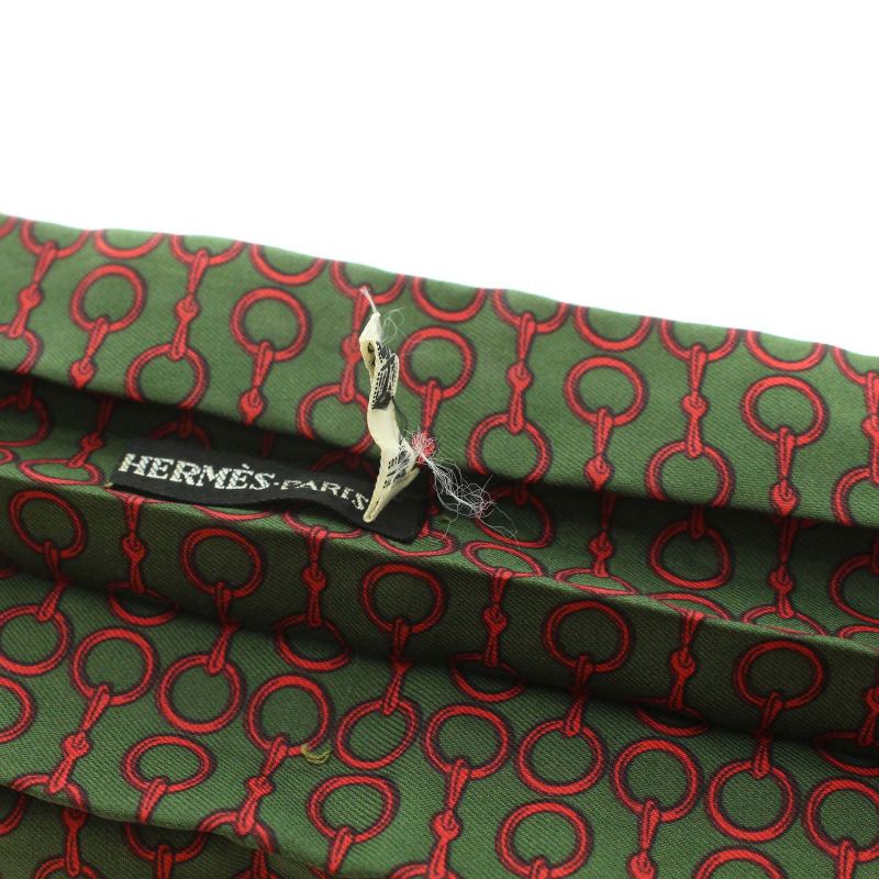 エルメス アスコットタイ スカーフ ブラック レッド ゴールド HERMES 