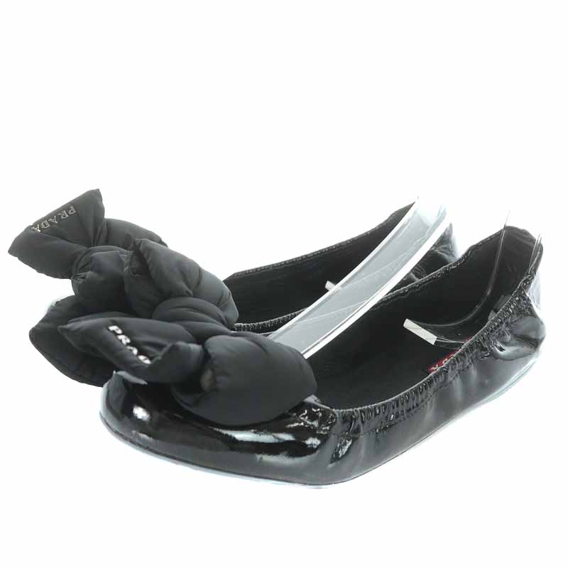 プラダ PRADA バレエシューズ フラットシューズ パンプス パテント 