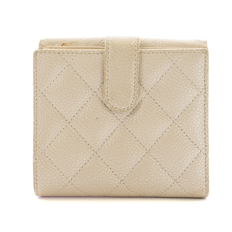 シャネル CHANEL ココマーク キャビアスキン マトラッセ 二つ折り財布 