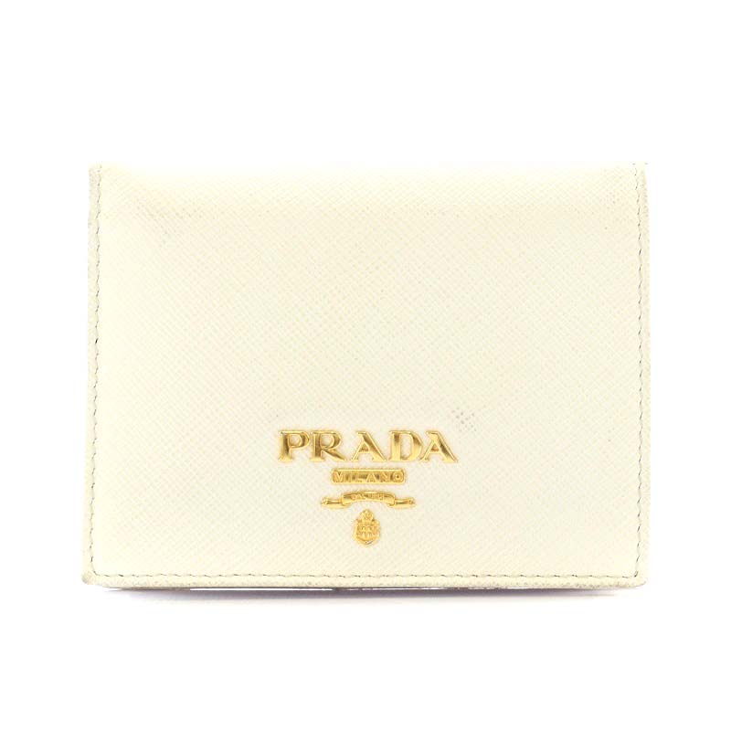 プラダ PRADA サフィアーノ 財布 二つ折り 小銭入れ レザー 白