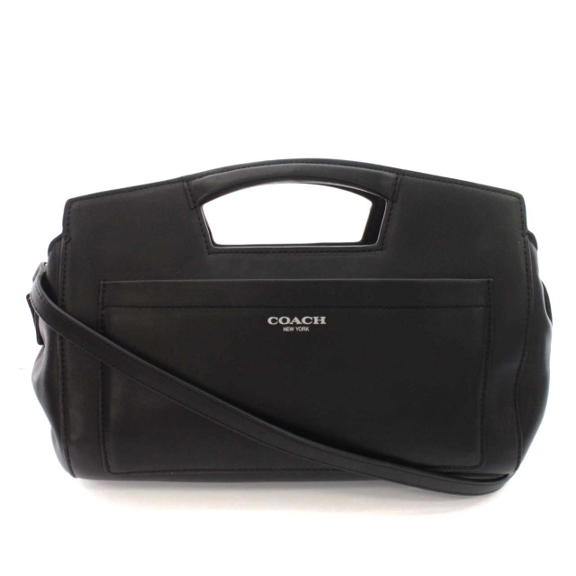 コーチ COACH ショルダーバッグ ハンド レザー 2way 鞄 黒 ブラック 