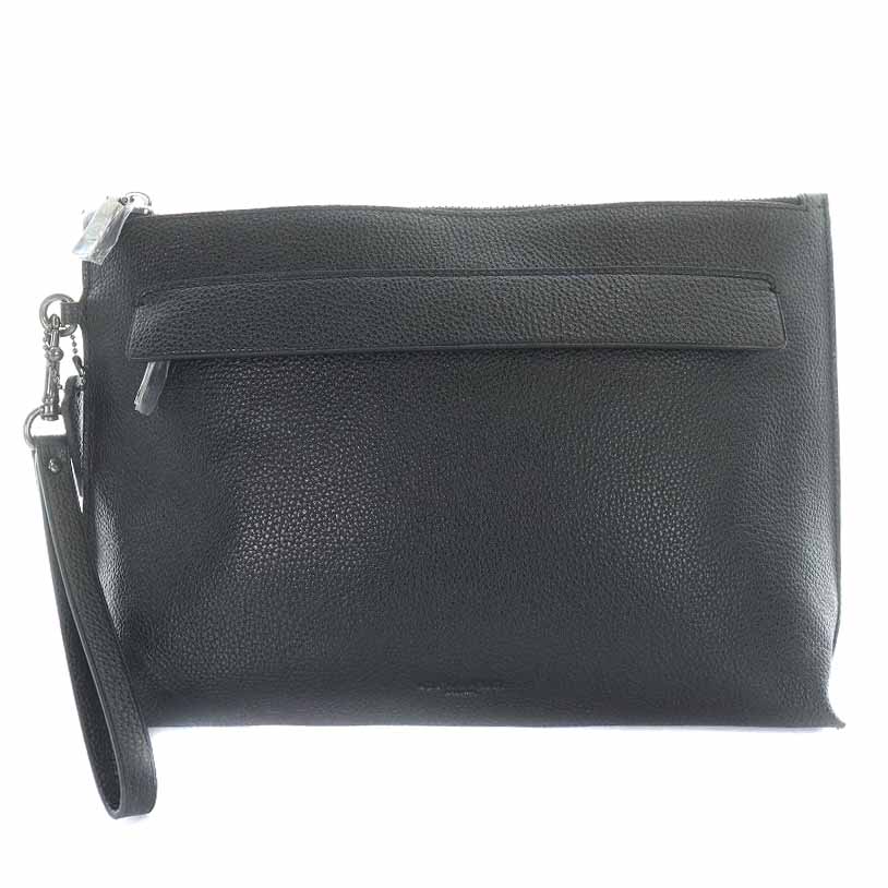 COACH クラッチバッグ セカンドバッグ ペブルドレザー 黒 F28614 