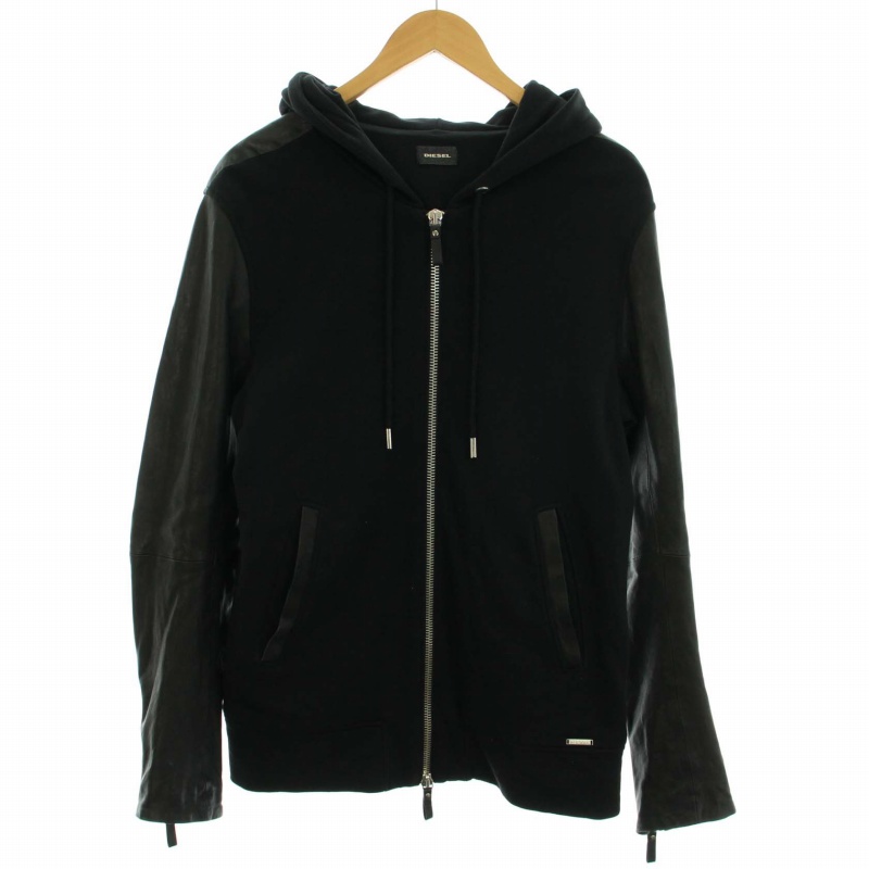 ディーゼル DIESEL ラムレザースリーブジップパーカー アウター レザー 