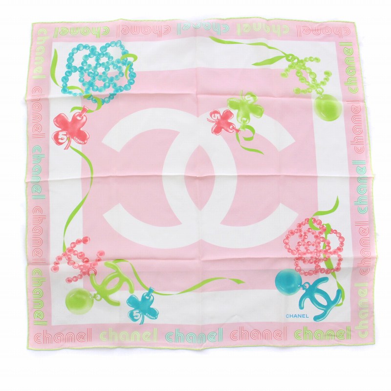 CHANEL シャネル スカーフ ココマーク カメリア ピンク CHANEL シャネル スカーフ ココマーク カメリア ピンク