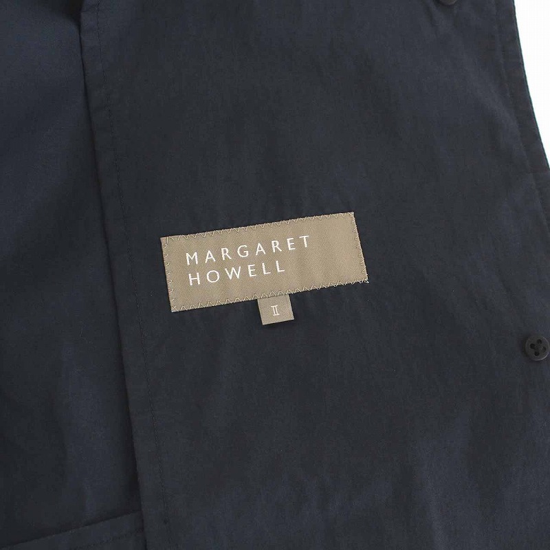 マーガレットハウエル MARGARET HOWELL 19AW ステンカラーコート ジャケット アウター 2 M 紺 ネイビー /YM レディース マーガレットハウエル 19AW ステンカラーコート ジャケット アウター 2 紺