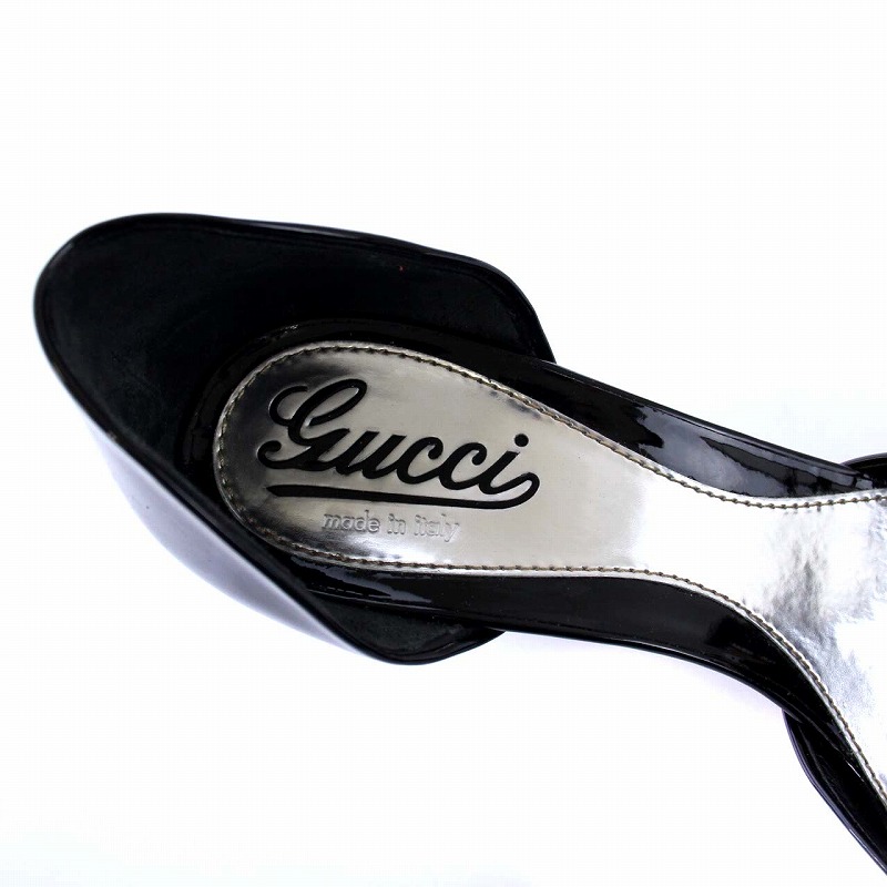 グッチ GUCCI オープントゥパンプス ウェッジソール ハイヒール