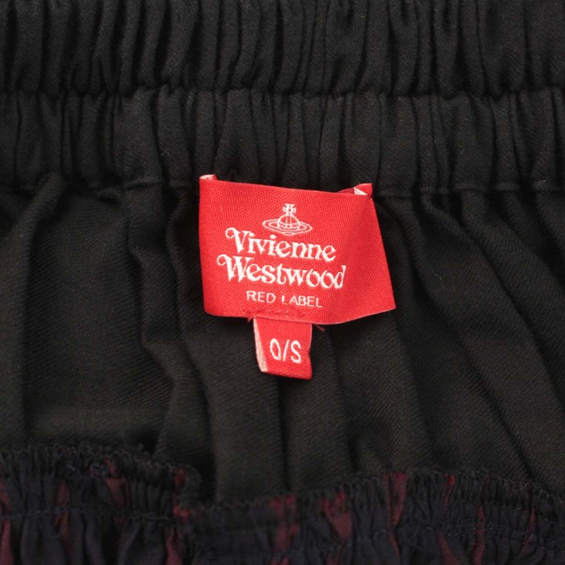 ヴィヴィアンウエストウッドレッドレーベルストライプギャザースカート