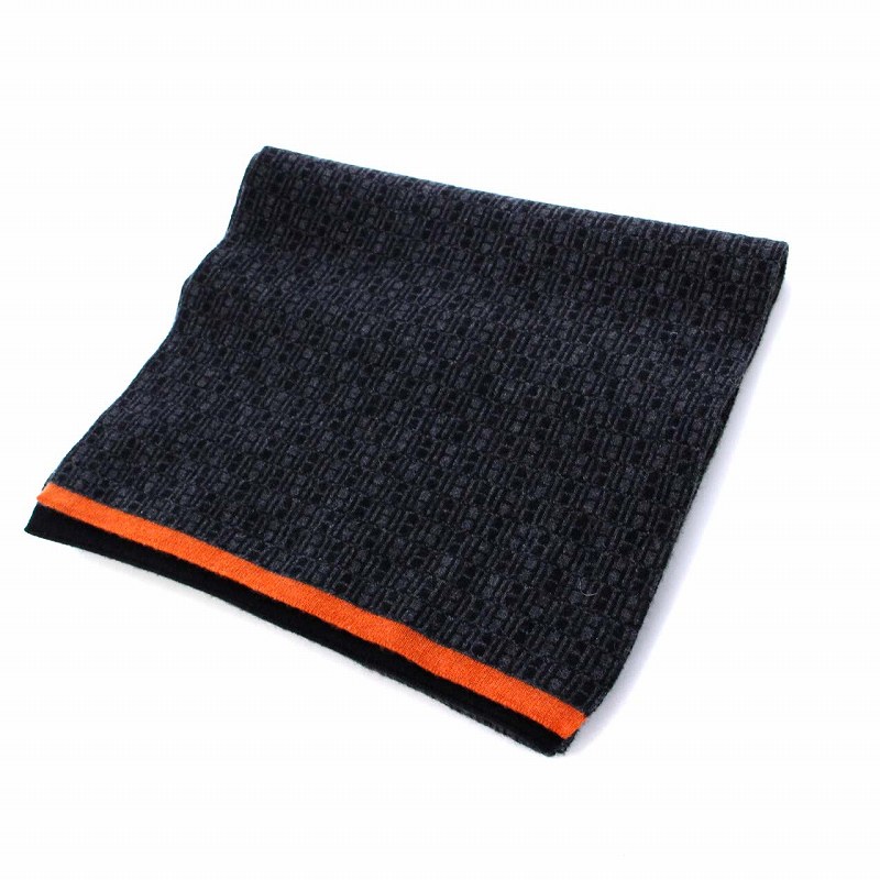 エルメス HERMES マルジェラ期 ニットマフラー Hロゴ カシミヤ100  
