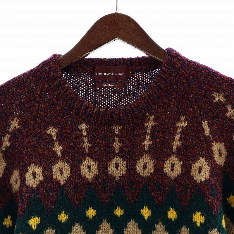 チャップス CHAPS RALPH LAUREN SHETLAND ニット セーター 長袖 クルー 