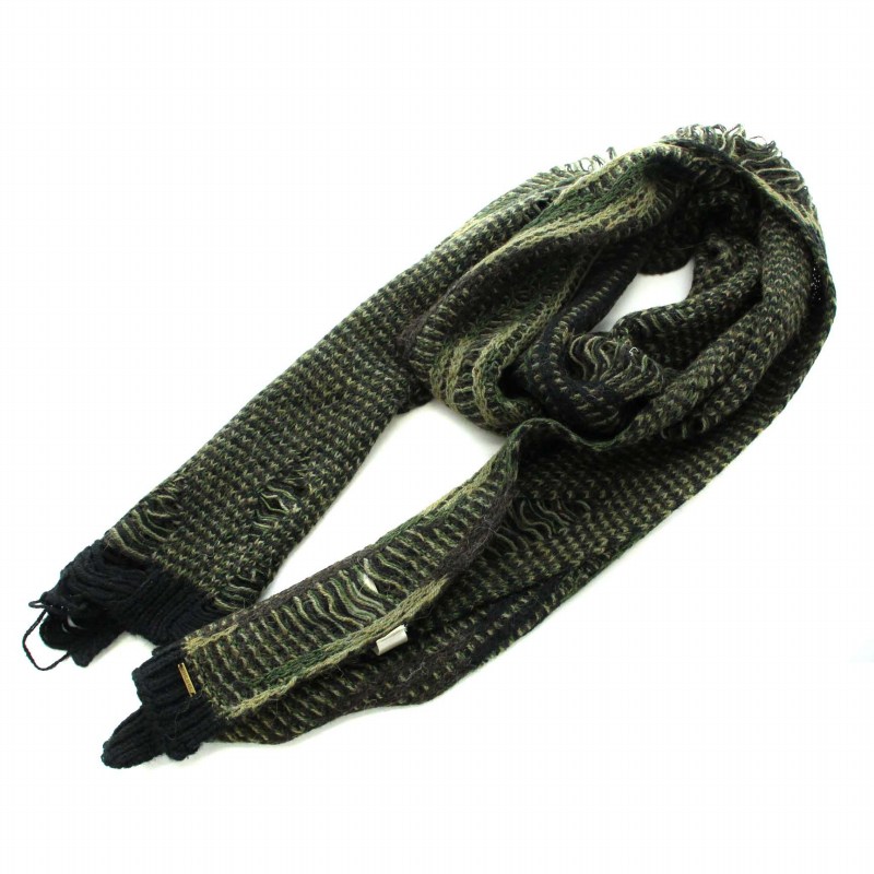 ディーゼル DIESEL マフラー ストール ダメージ加工 ウール混 アルパカ