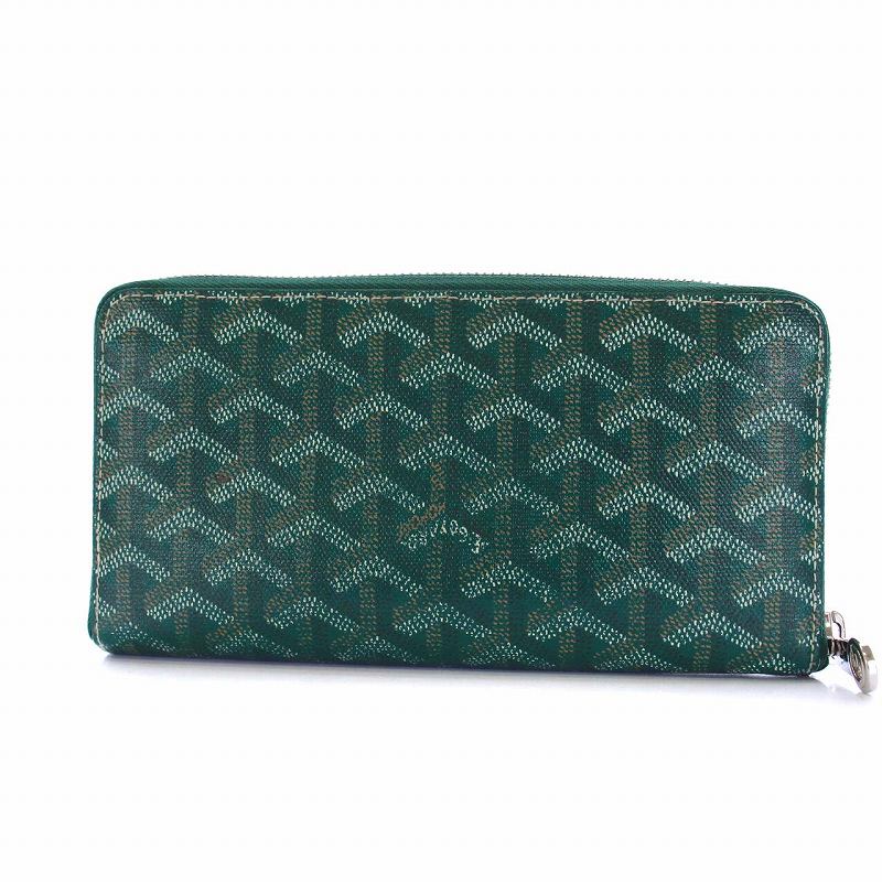 ゴヤール GOYARD マティニョン GM 長財布 ラウンドファスナー 総柄 緑