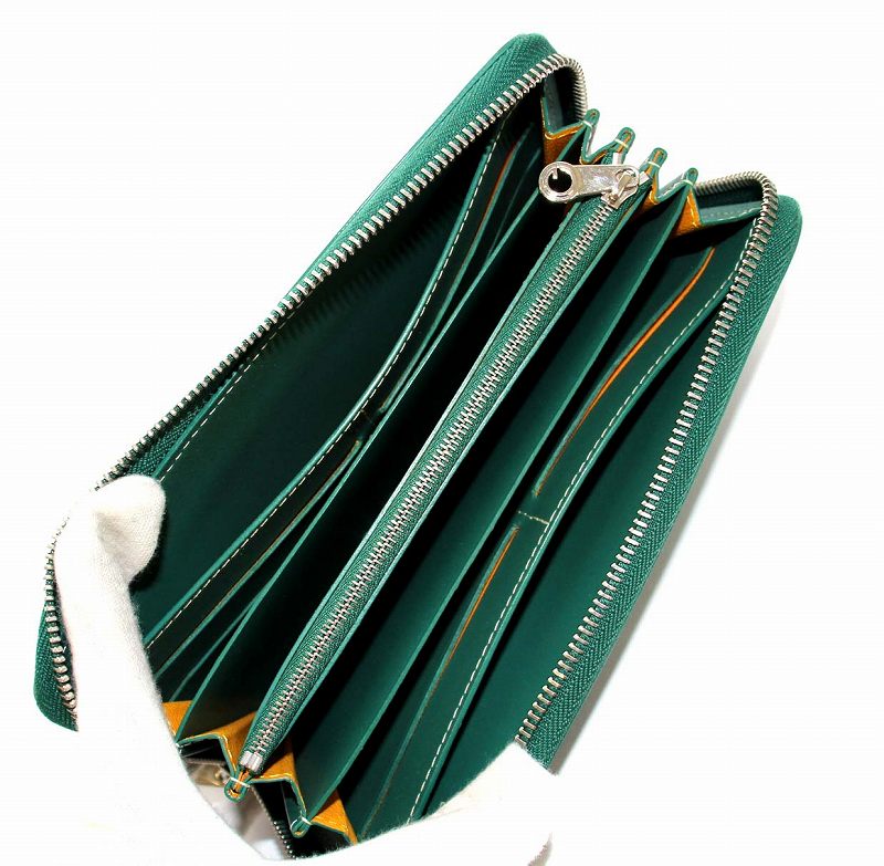 ゴヤール GOYARD マティニョン GM 長財布 ラウンドファスナー 総柄 緑 