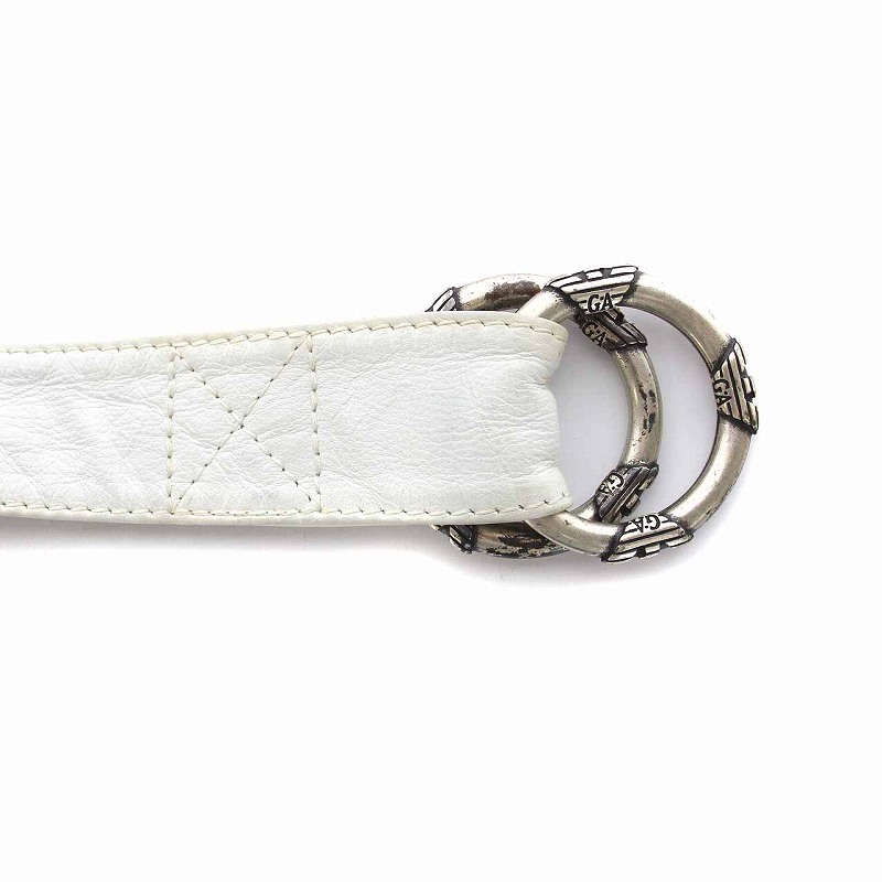 EMPORIO ARMANI 本革ベルト ホワイト 【公式通販】