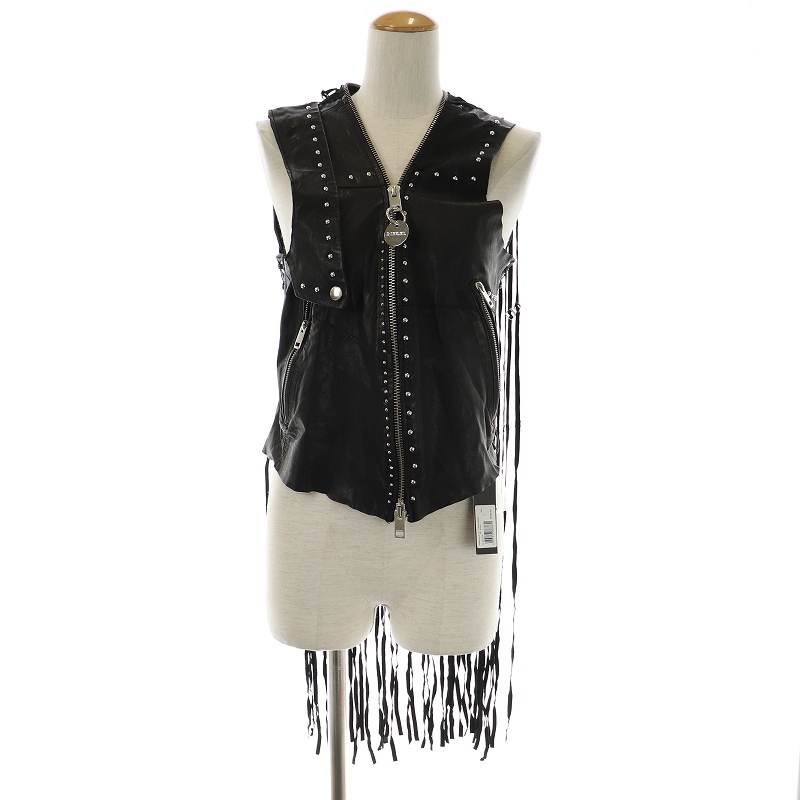 ディーゼル DIESEL レザーベスト L-SKYLA JACKET ジャケット ジップ 
