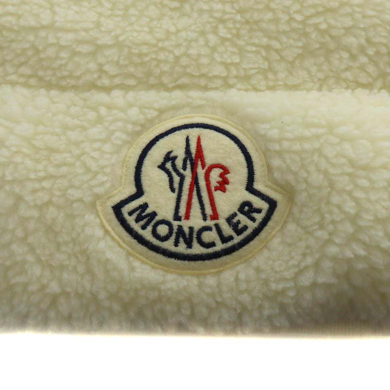 モンクレール MONCLER ダウンマフラー ボア ワッペン 白