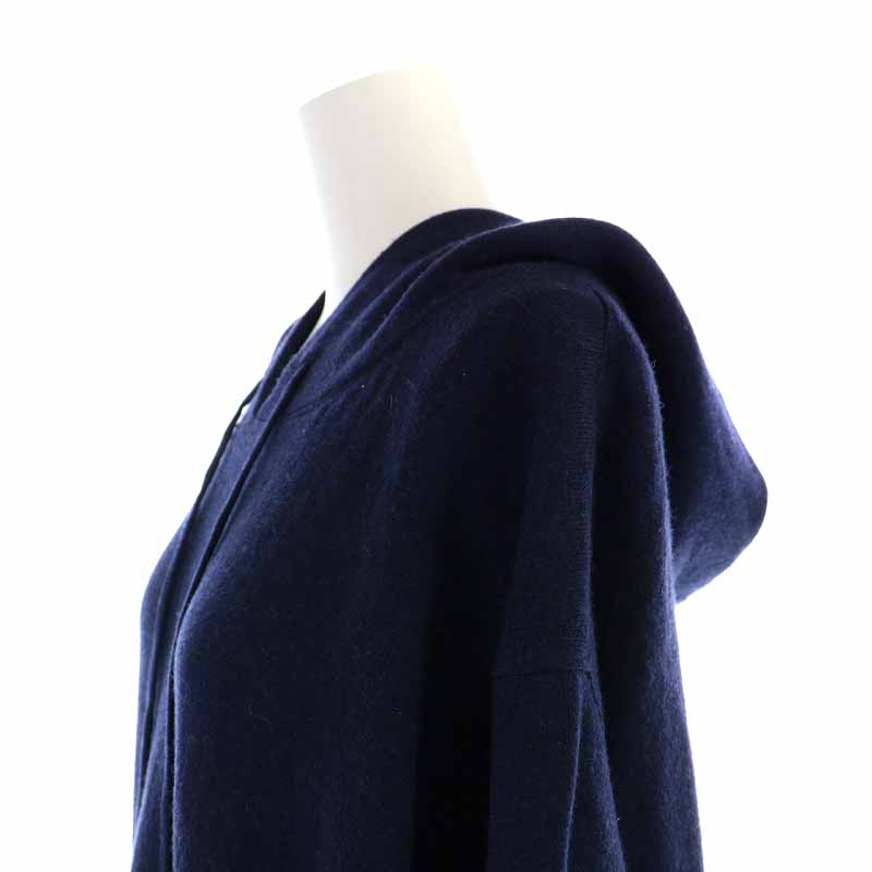 スピック&スパン Spick&Span 20AW ダブルフェイスフーディワンピース ロング ウール混 カシミヤ混 長袖 F 紺 ネイビー 20080200443040 /YI10 レディース