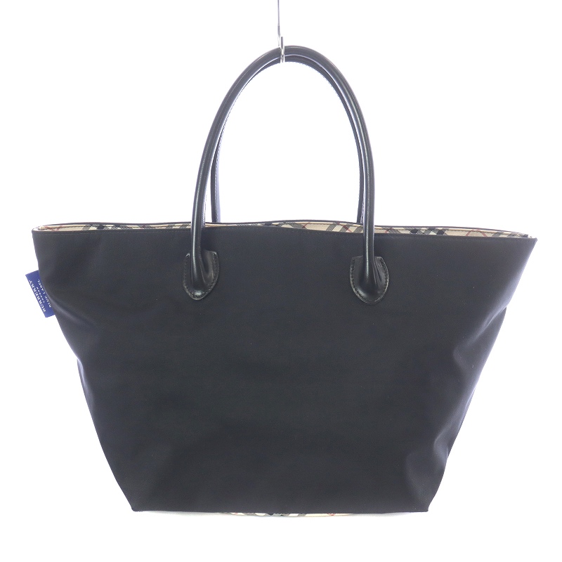 バーバリー ブルーレーベル ブラックレザー ハンドバッグ BURBERRY