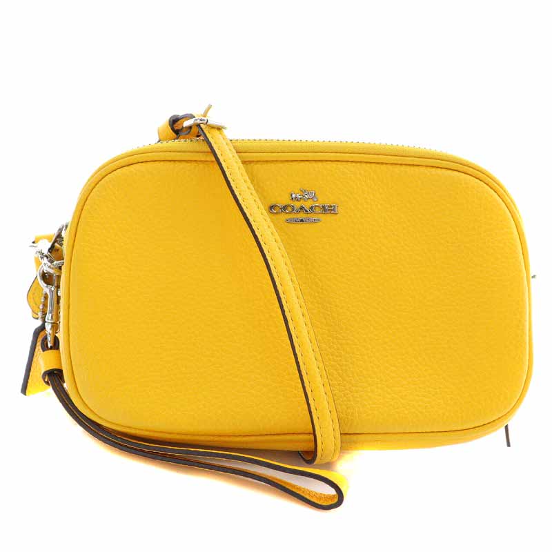 コーチ COACH ショルダーバッグ ミニ レザー ロゴ ダブルファスナー 